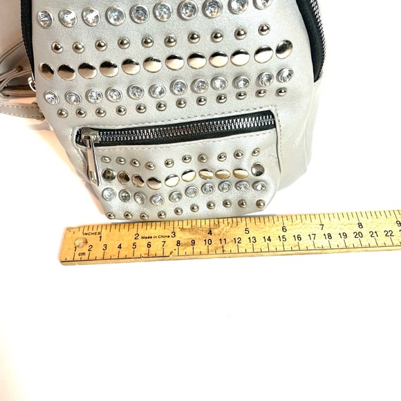 Oliver Miller Backpack Studded Silver Women’s Bag with Silver Hardware - Picture 8 of 15
